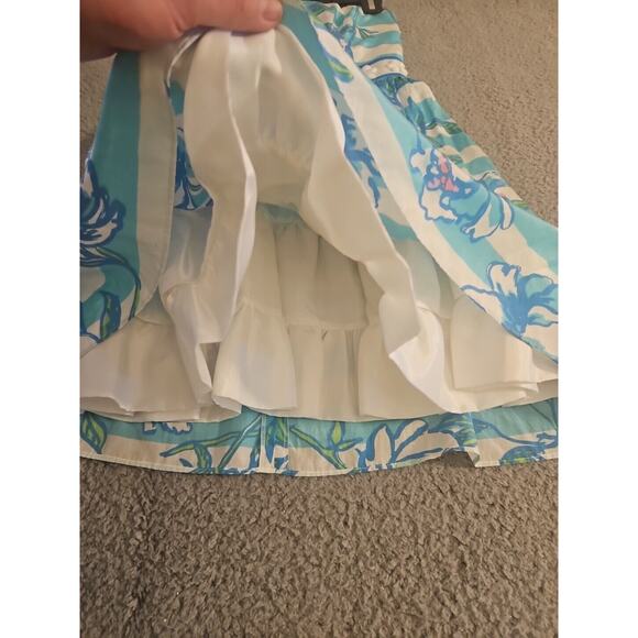 Lilly Pulitzer Langley Shorely Blue Tossing The Line Strapless Cocktail Dress 00 - Picture 4 of 13